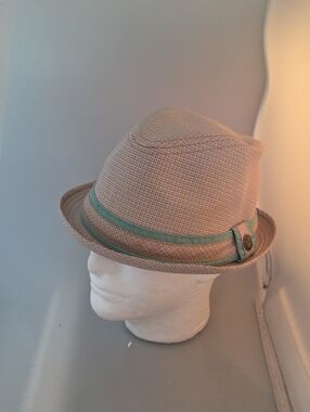 Goorin Bros Beige Fedora with Teal Trim